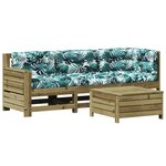 vidaXL Salon de jardin 4 Pièces avec coussins bois de pin imprégné