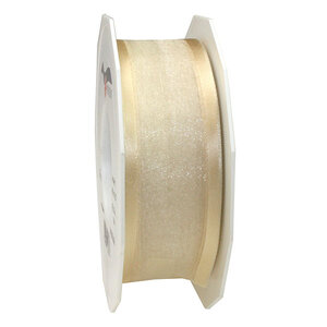 Organza marseille 25-m-rouleau 40 mm laitonné créme
