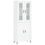 vidaXL Buffet haut Blanc brillant 69 5x34x180 cm Bois d'ingénierie