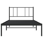 vidaXL Cadre de lit métal avec tête de lit noir 80x200 cm