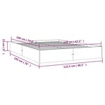 vidaXL Cadre de lit bois massif 120x190 cm petit double