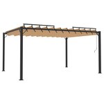 vidaXL Tonnelle avec toit à persienne 3x4 m Taupe Tissu et aluminium