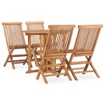 vidaXL Ensemble à manger d'extérieur pliable 5 Pièces Bois solide de teck