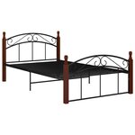 vidaXL Cadre de lit sans matelas noir métal bois chêne 120x200 cm