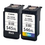 Pack de 2 cartouches d'encre authentiques HP 545/546XL Noir et couleurs - programme SECOND