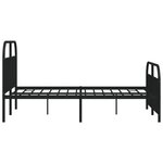 vidaXL Cadre de lit métal avec tête de lit/pied de lit noir 183x213 cm
