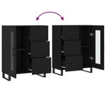 vidaXL Buffet noir 69 5x34x90 cm bois d'ingénierie