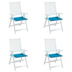 vidaXL Coussins de chaise jardin lot de 4 bleu 50x50x3 cm tissu oxford