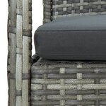 vidaXL Salon de jardin 4 Pièces avec coussins résine tressée gris