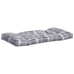 vidaXL Coussins de palette 2 Pièces carreaux gris tissu