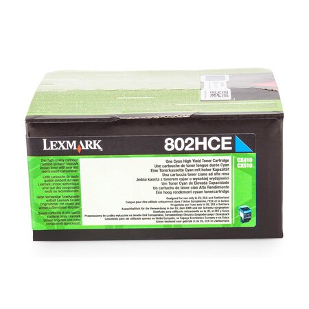 Toner Laser Original 80C2HCE 3000 Pages Cyan LEXMARK