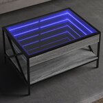 vidaXL Table basse avec LED infini sonoma gris 70x50x38 cm