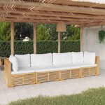 vidaXL Salon de jardin 4 Pièces avec coussins Bois de teck solide