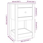 vidaXL Tables de chevet 2 Pièces Noir 40x35x61 5 cm Bois de pin massif