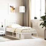 vidaXL Cadre de lit métal avec tête de lit blanc 90x190 cm