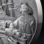 Pièce de monnaie en Argent 5 Dollars g 62.2 (2 oz) Millésime 2023 Captains of Fortune QUEEN ANNE S REVENGE