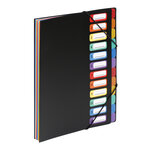 Trieur accordéon 12 compartiments en plastique format A4 - Rainbow Class
