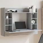 vidaXL Bureau mural sonoma gris 105x48x75 cm bois d'ingénierie
