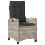 vidaXL Set de salle à manger de jardin 5 pièces avec coussins Gris clair Poly Rattan