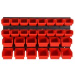 vidaXL Ensemble d'étagères d'atelier 30 Pièces Rouge et noir 77x39 cm PP