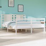 vidaXL Cadre de lit Blanc Bois de pin massif 135x190 cm Double