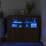 vidaXL Armoires latérales et lumières LED 2 Pièces chêne marron