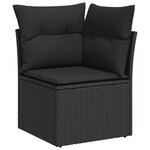 vidaXL Salon de jardin 10 Pièces avec coussins noir résine tressée