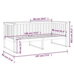 vidaXL Lit de jour Blanc 90x190 cm Bois de pin massif