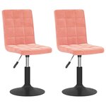 vidaXL Chaises pivotantes à manger lot de 2 rose velours