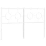 vidaXL Tête de lit métal blanc 135 cm
