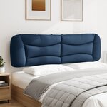 vidaXL Coussin de tête de lit bleu 180 cm tissu