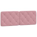 vidaXL Cadre de lit avec tête de lit Rose 140x200 cm Velours