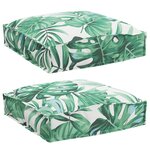 vidaXL Coussins de palette pour siège 2 Pièces Motif feuilles 40x40x8 cm Tissu Oxford