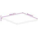 vidaXL Dessus de table 50x50x2 5 cm carré bois massif de manguier brut
