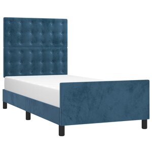 vidaXL Cadre de lit avec tête de lit Bleu foncé 80x200 cm Velours