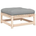 vidaXL Canapé de jardin sans accoudoirs avec coussins et repose-pieds