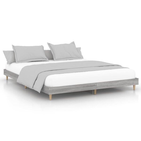 vidaXL Cadre de lit sonoma gris 120x200 cm bois d'ingénierie