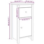 vidaXL Buffet gris 40x35x80 cm bois massif de pin