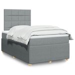 vidaXL Sommier à lattes de lit avec matelas Gris clair 120x200cm Tissu