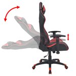 Chaise fauteuil siège de bureau informatique étude inclinable Cuir artificiel rouge 02_0024029