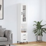 vidaXL Buffet haut Blanc 34 5x34x180 cm Bois d'ingénierie