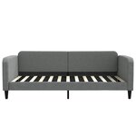 vidaXL Lit de jour avec gigogne et tiroirs gris foncé 100x200 cm tissu
