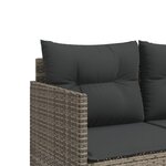 vidaXL Salon de jardin 5 Pièces avec coussins gris résine tressée