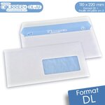 Lot de 500 Enveloppes blanches DL avec FENÊTRE - gamme Courrier+