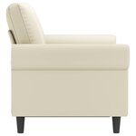 vidaXL Canapé à 2 places Crème 120 cm Similicuir