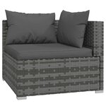 vidaXL Salon de jardin 5 Pièces avec coussins Résine tressée Gris