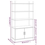 vidaXL Buffet haut Noir 80x40x153 cm Bois d'ingénierie