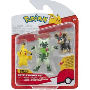 Jazwares PKW4087 - Pokémon Pack de 3 Figurines de Combat
