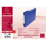 Boite De Classement À Pression Dos 40mm Polypropylène 7/10e Opaque - A4 - Bleu - X 10 - Exacompta