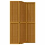 vidaXL Cloison de séparation 3 panneaux marron bois paulownia massif